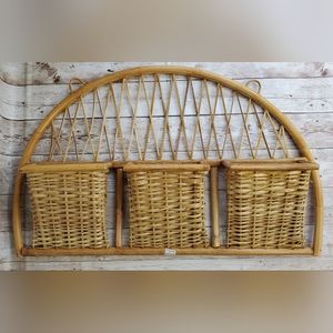 Vintage Cards / Envelopes / Bills / Wicker Basket Holder